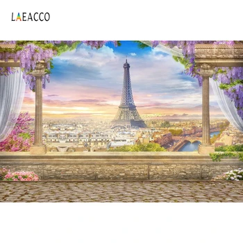 

Laeacco Eiffel Tower Paris Palace View Platform Scenery Photography Backgrounds Custom Camera Photographic Backdrops For Photo