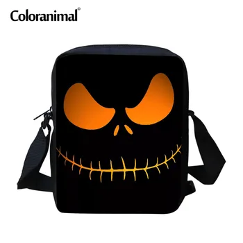 

Coloranimal New Skull Jack Skellington Printed Students Mini Messenger Bags Nightmare Before Christmas Female Shoulder Bags