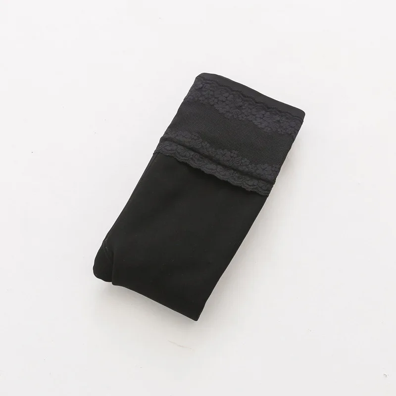 black Новинка, зимние женские колготки, утепленные, сохраняющие тепло, колготки, чулки с высокой кружевной талией, женские колготки, Medias Mujer Collant Femme Rajstopy - Цвет: black