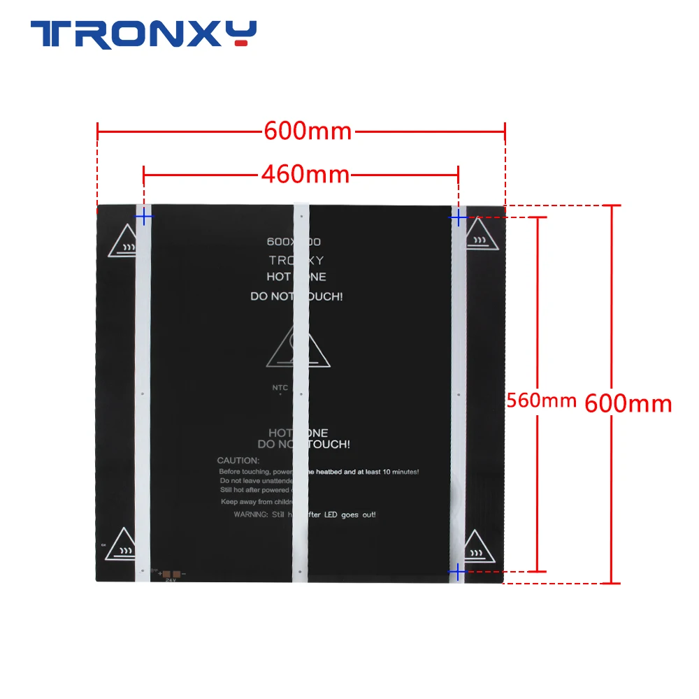 

Tronxy 3D printer Parts 24V X5SA 600 Heatbed with cable DIY kit 600x600mm standard aluminum plate Hotbed for X5SA 600 3D printer