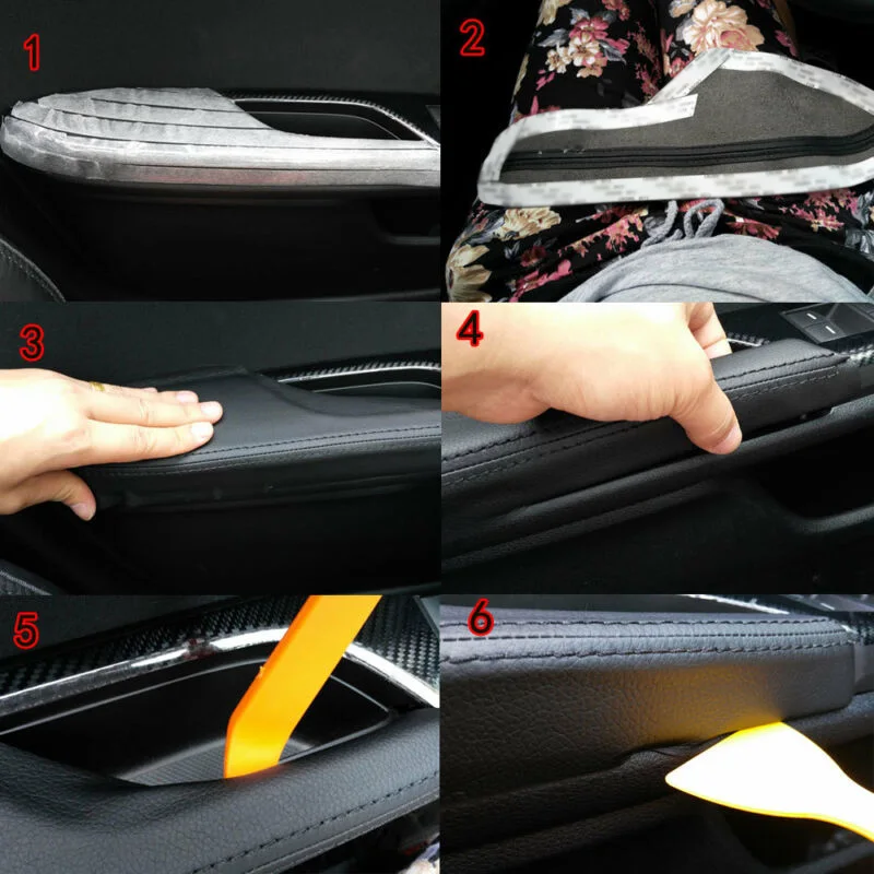 Для Honda Civic двери автомобиля панель+ подлокотник покрытие поверхности оболочки отделка черная защита