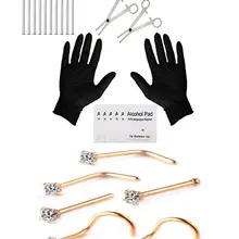 22 шт Профессиональный набор для пирсинга с 20 г иглы для пирсинга кольца для носа шпильки из нержавеющей стали ювелирные изделия для тела Пирсинг Комплект