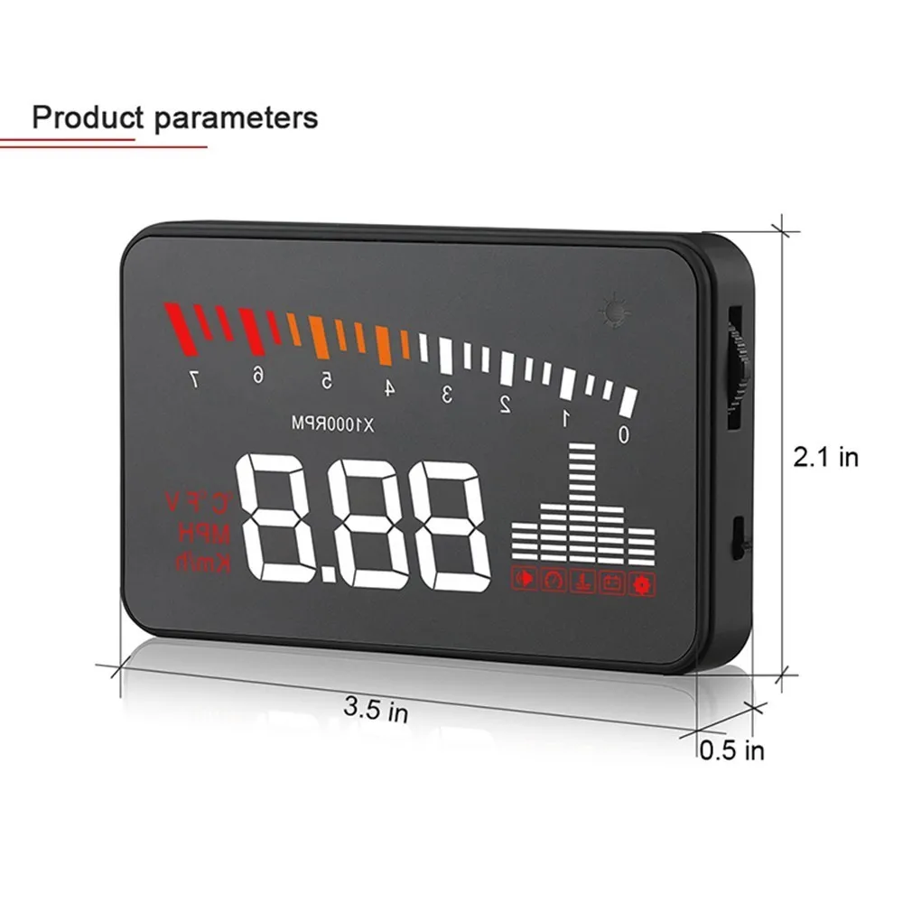 Новые 3 дюймов X5 OBD2 HUD Дисплей автомобиля Температура воды Спидометр Hud Дисплей электронный Hud автомобилей