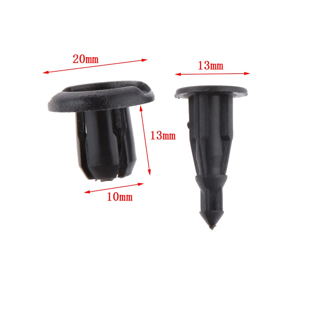 50x Fender Liner Fastener Rivet Push Trim Clips Retainer 10mm Hole For Honda