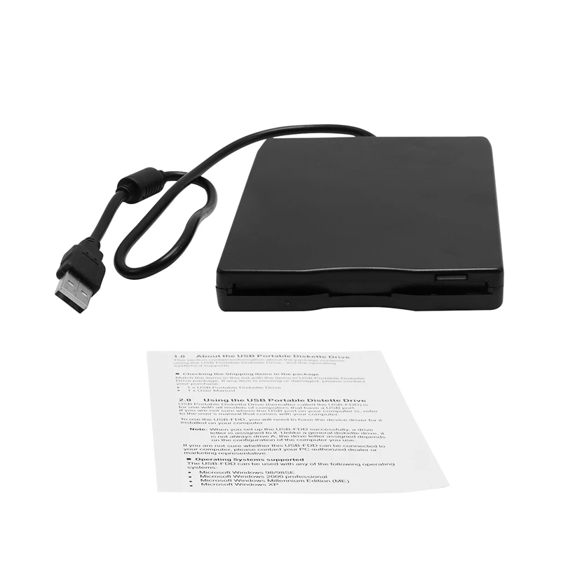 3,5 дюймов USB внешний дисковод гибких дисков Портативный 1,44 МБ FDD для ПК Windows 2000/XP/Vista/7/8/10, Mac, никаких дополнительных драйверов не требуется