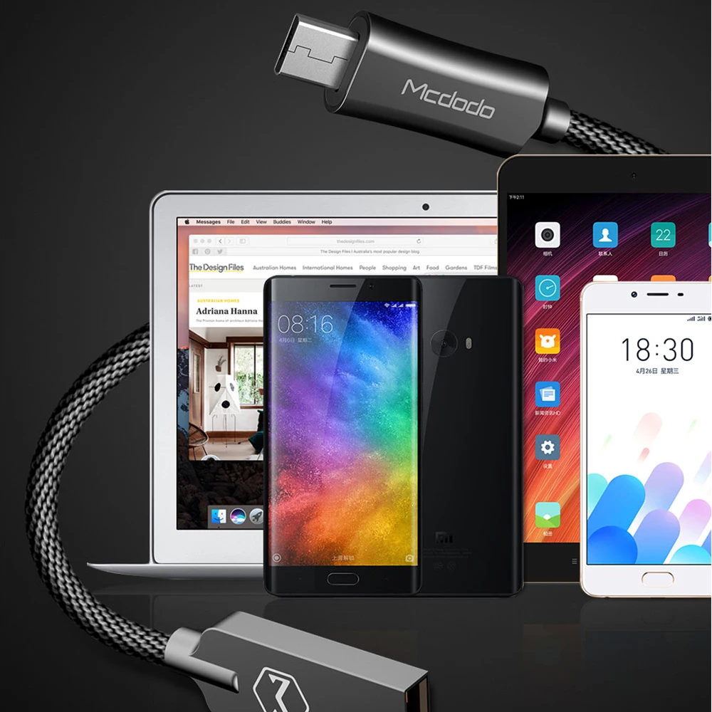 Mcdodo Micro USB кабель 2A Быстрая зарядка QC3.0 mini USB кабель для передачи данных для samsung Xiaomi Redmi huawei Tablet Android USB зарядный шнур