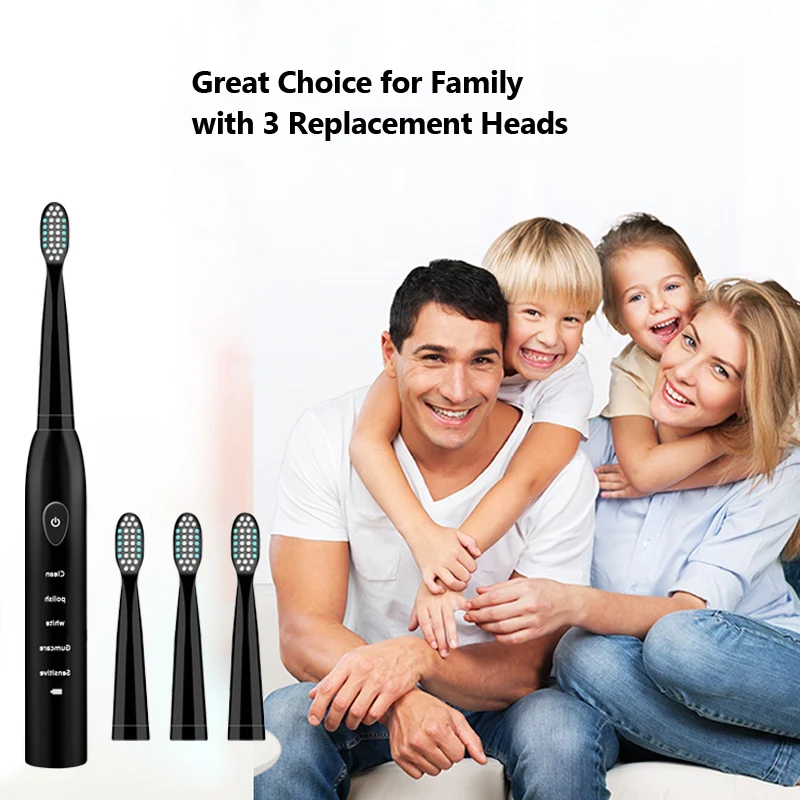Limpiador Dental Ultrasonico Electric Toothbrush Sonic Rechargeable Top Quality Smart Chip Toothbrush Head Replaceable Whitening Limpiador Dental Ultrasonico Electric Toothbrush Sonic Rechargeable Top Quality Smart Chip Toothbrush Head Replaceable Whitening