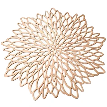 

New Hollowed-Out Floral Placemats, Heat Insulation Pad Washable PVC Table Mats, Non-Slip Place Mats Table Decoration 10PCS