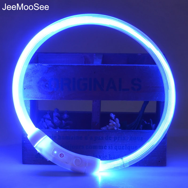 LED USB Dog Collar Rechargeable Night Safety Pet Collars Tube Flashing Glow Glowing Luminous Leash Lead | Дом и сад