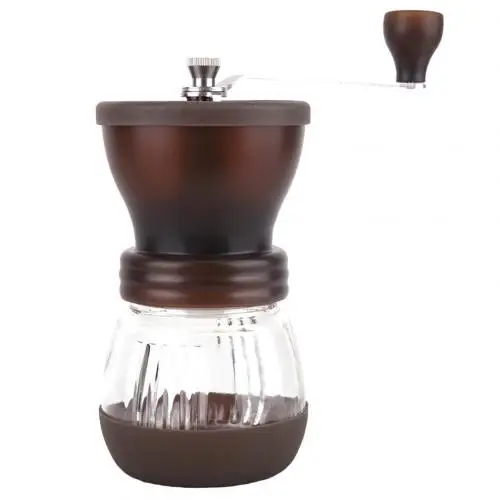 Коричневый Ceramic Coffee Mill Manual Spices Grains Nuts Grinders Kitchen Tool Manual Coffee Bean Burr Grinders Removable Wash kitchen tool - Цвет: Коричневый