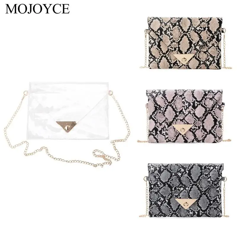 

Women Snake Skin Print Envelope Messenger Bags Fashion Crossbody Clutch
