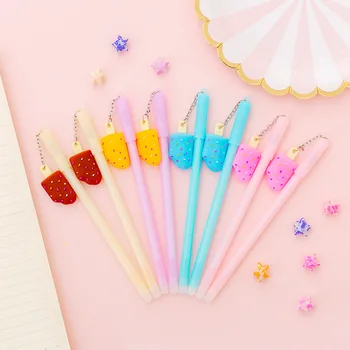 

24 pcs/Lot Cute icecream gel pen Mini popsicles pendant ballpoint pens black color ink Novelty Stationery Office School A6753