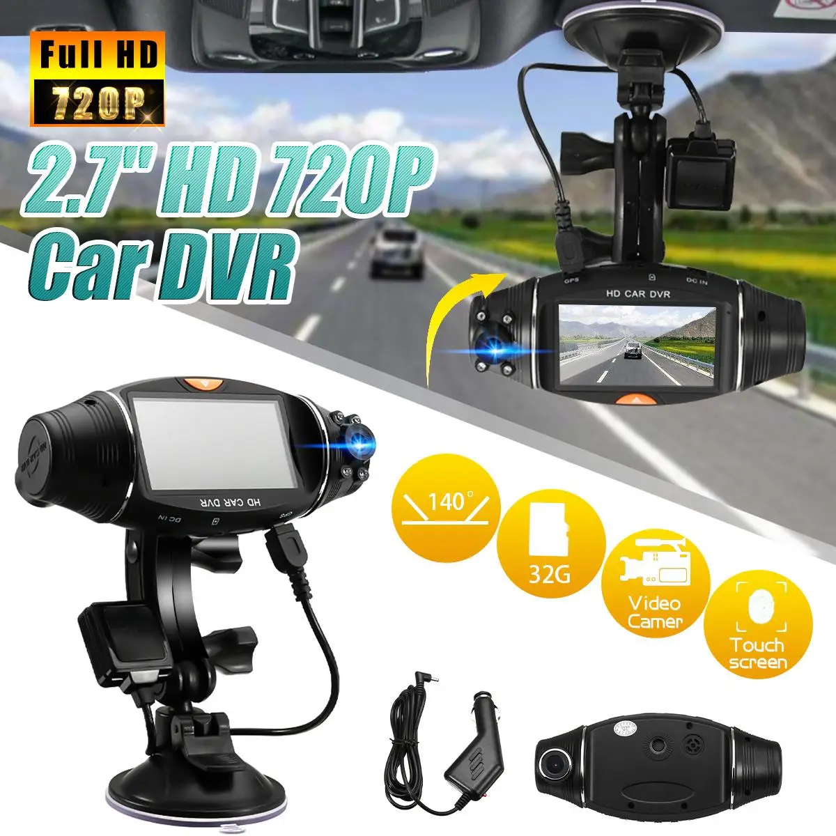 Full HD 720P 2," Автомобильный видеорегистратор с двумя объективами, gps камера с камерой заднего вида, камера ночного видения, видеорегистратор, g-сенсор, видеорегистратор, Автомобильный видеорегистратор s