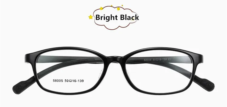 Синие очки с ацетатными линзами, детские оправы, оптические очки для близорукости, оправа для девочек, прозрачные милые очки, оправа для детей, бренд - Цвет оправы: C1 Bright Black