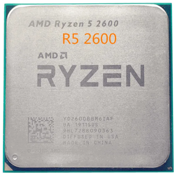 Процессор AMD Ryzen 5 2600 R5 2600 de 3,4 ГГц шестиядерный процессор 12-65 Вт Процессор YD2600BBM6IAF hembra AM4