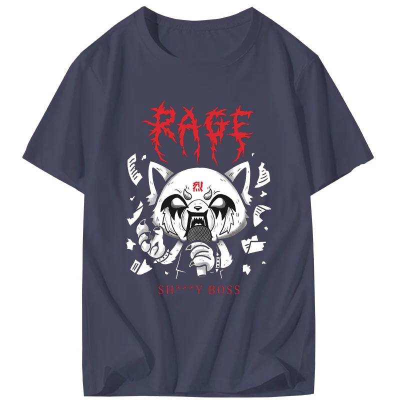 

New Arrival Aggretsuko Radical Retsuko Karaoke Angry Emotion T-Shirt Cotton Top Unique Short Sleeve