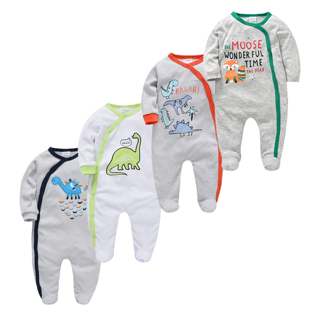 Children Boy Romper Cotton Polka Dot O-neck Newborn Baby Girls Clothes Full Sleeve Summer Jumpsuit 0-12 months 3/4 Pcs cotton jumpsuit baby romper