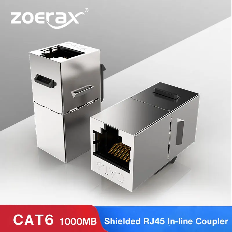 ZoeRax CAT6 Keystone Jack Inline Coupler Sheilded RJ45 8P8C разъем Cat6/Cat5e 1000MB для Ethernet LAN кабель удлинитель адаптер|Коннекторы и разъёмы|