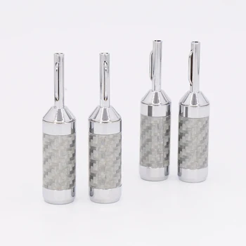 

Audiocrast 4pcs/8PCS/16PCS Hifi Banana Jack High Quality Carbon Fiber Rhodium Plated Speaker Cable Banana Plug