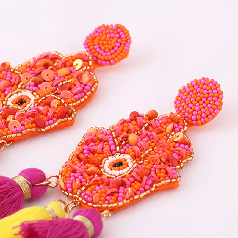 beads finger earrings for women tassel earrings