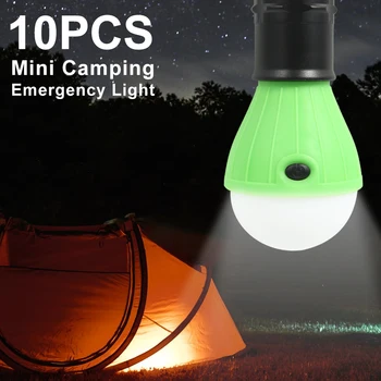 

10pcs Mini Portable Lantern Tent Light Waterproof Hanging Hook Flashlight for Camping LED Bulb Emergency Lamp Night Lights