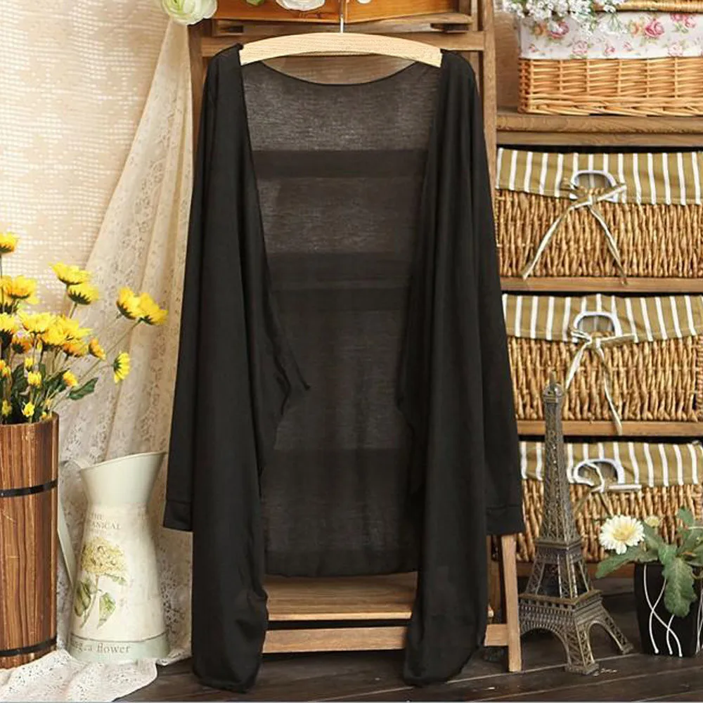 

Women Cardigan Fashion Casual Summer Sun Protection Women Long Thin Cardigan Modal Sun Protection Clothing Women's Tops Blouse