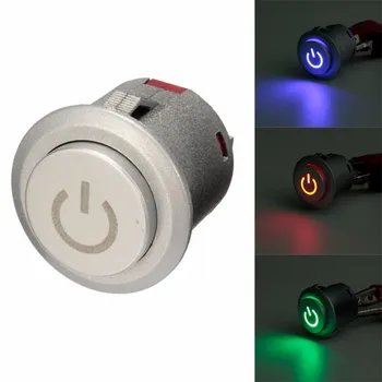 

12V 10A 22mm LED Auto-lock Power Push Button Switch ON/Off 3 Colors