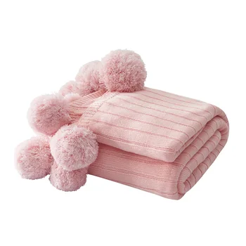 

Soft Throw Blanket Soft Warm Cover Air Condition Quilt With Small Ball Decor Washed For Bed AB#138