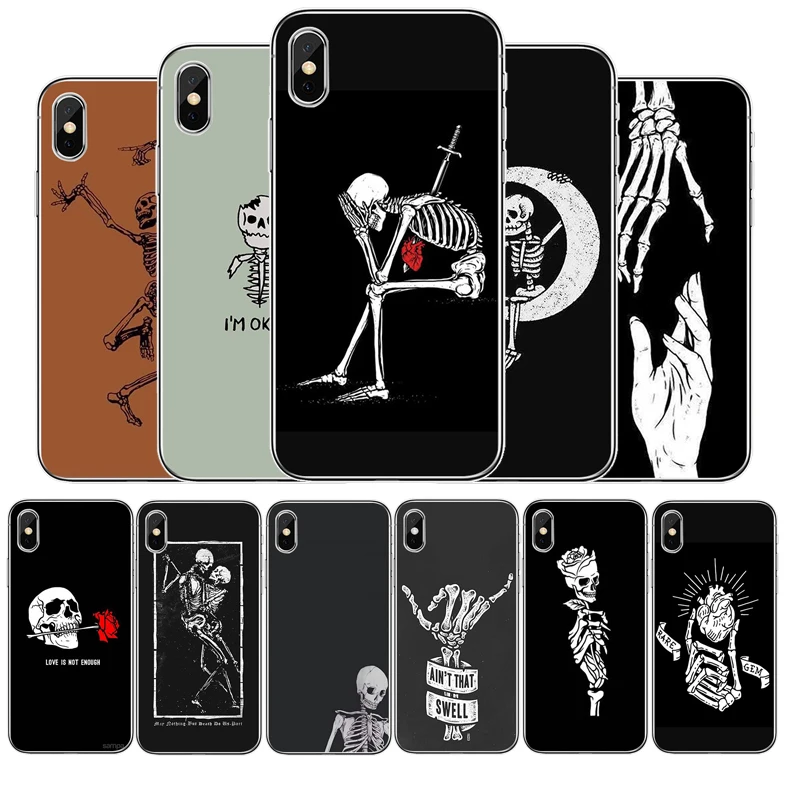 Мягкий силиконовый чехол с черепом для телефона iPhone 5 5S 6 6plus 7 8 plus X XR XS Max 11 PRO SE 2020 |
