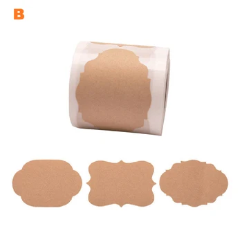 

Blank Paper Kitchen Present Supplies For Jars Label Stickers Assorted Shape DIY Roll Home Bottle Tags Self Adhesive