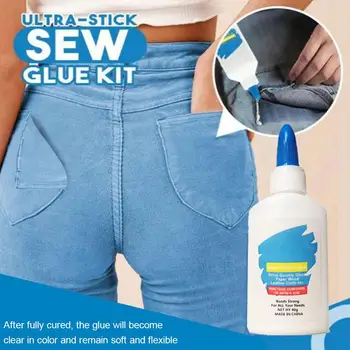

Sewing Fabric Adhesive Fast Bonding Sewing Fabric Glue Washable Textile Garment Hemming Repair Glue 30mL