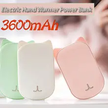 Электрический Зимний мини-грелка для рук, портативный USB Перезаряжаемый Мобильный Внешний аккумулятор для путешествий, удобный карманный теплый грелка для рук, 3600 мА/ч, 5 В