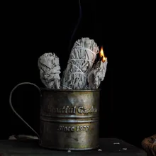 4/6/12 пряди настоящая белая шалфея из чистого золота лист растения для комнаты очистки очистка дыма для здоровым Номер обратного Ладан лист