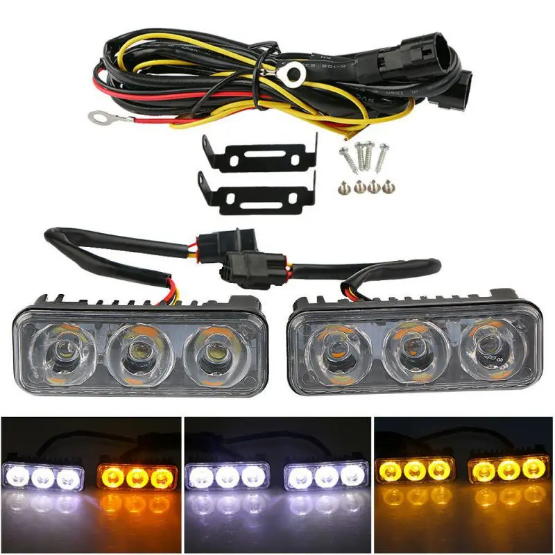 Авто прочный автомобильный ходовой светильник 3LED алюминиевый Дневной светильник супер белый Головной фонарь парковочный противотуманный светильник s