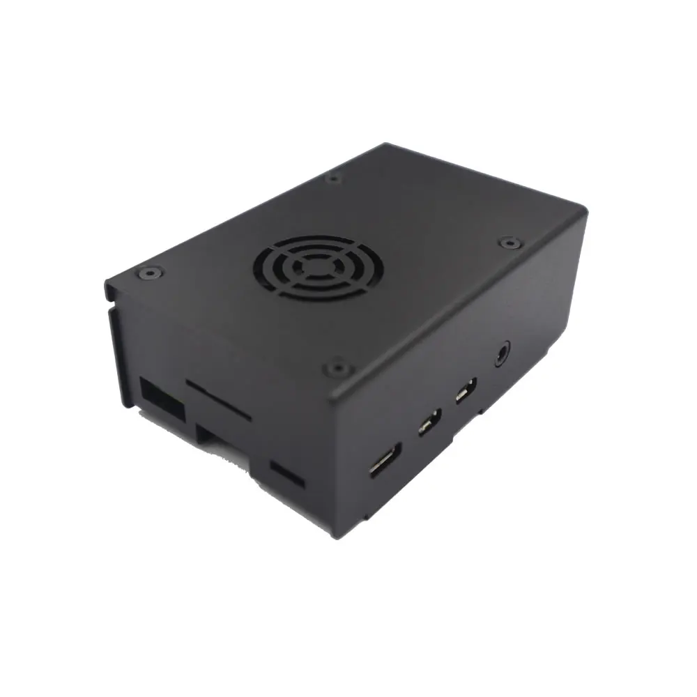 

Raspberry Pi 4 Model B Black Metal Steel Case with Cooling Fan