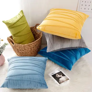 

Nordic Solid Simple Cushion Cover Living Room Sofa Velvet Fabric 45x45cm Shape Pillow Square Home Cushion Sofa Cover For Cases