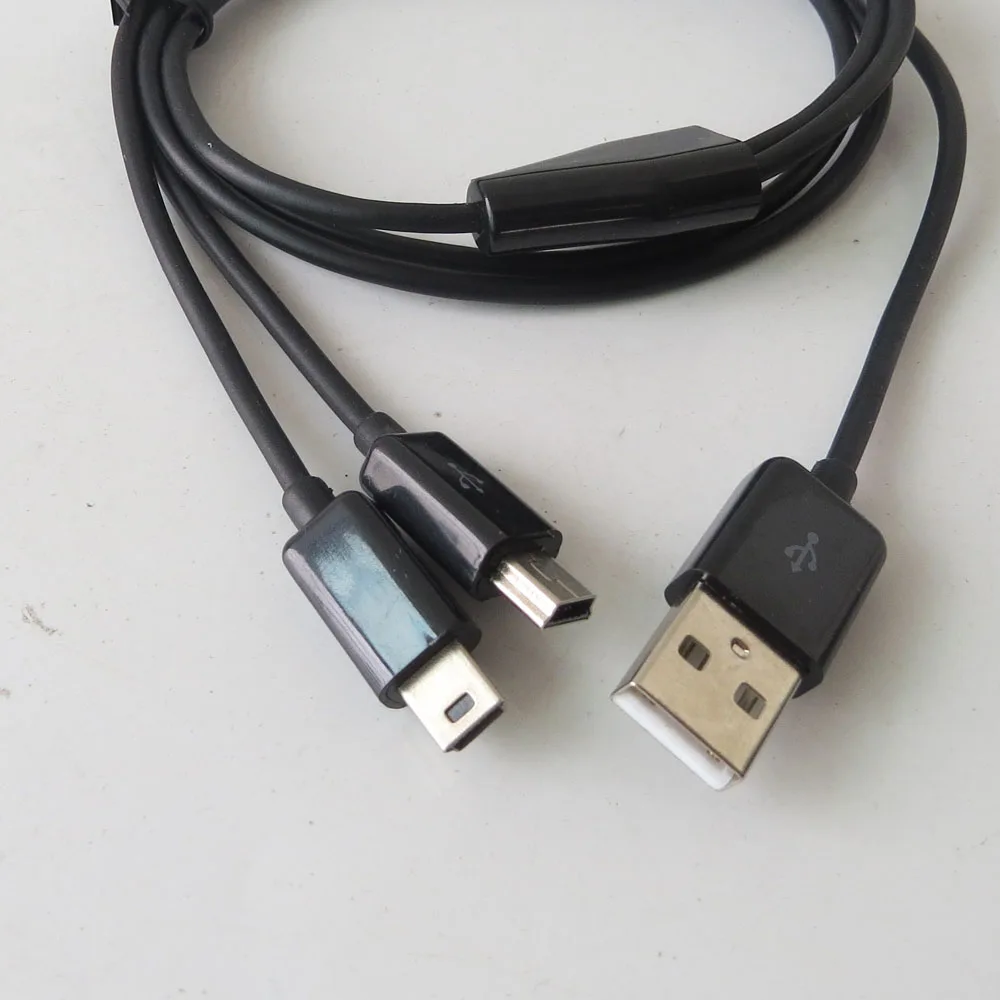 PVC разветвитель длиной 1 метр кабель питания и синхронизация 2 мини USB устройств