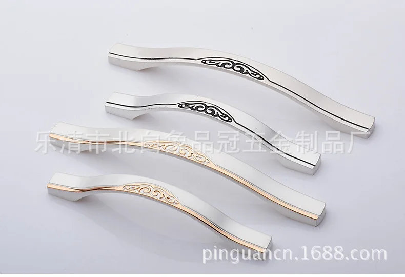 

European Style jin jiahe yin Silver Black Ivory White Drawer Handle Surface Mounted Wardrobe Door Handle Modern Minimalist Door