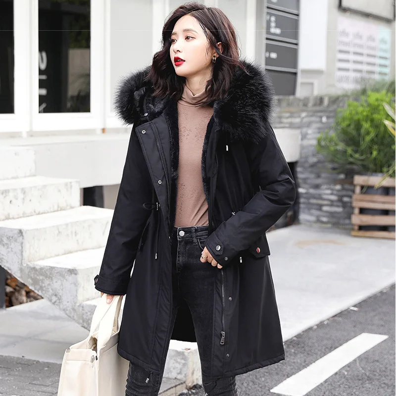 

Cotton Coat Women's Mid-length Korean-style Loose-Fit 2019 New Style Winter down Jacket Waist Hugging Slimming Cotton Coat Parka
