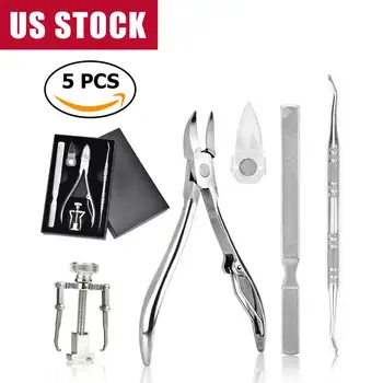 

5pcs/set Cuticle Remover Kit Nail Clipper Trimmer for Cuticle Ingrown Nails Pedicure Manicure Corrector Fixer Foot Care Tools