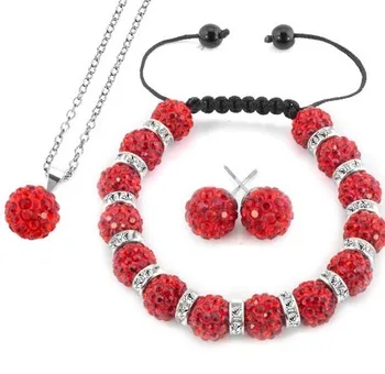 

10mm wholesale best mixed AB clay disco Crystal crystal set Bracelet earring necklace Jewelry best Bangles cher24
