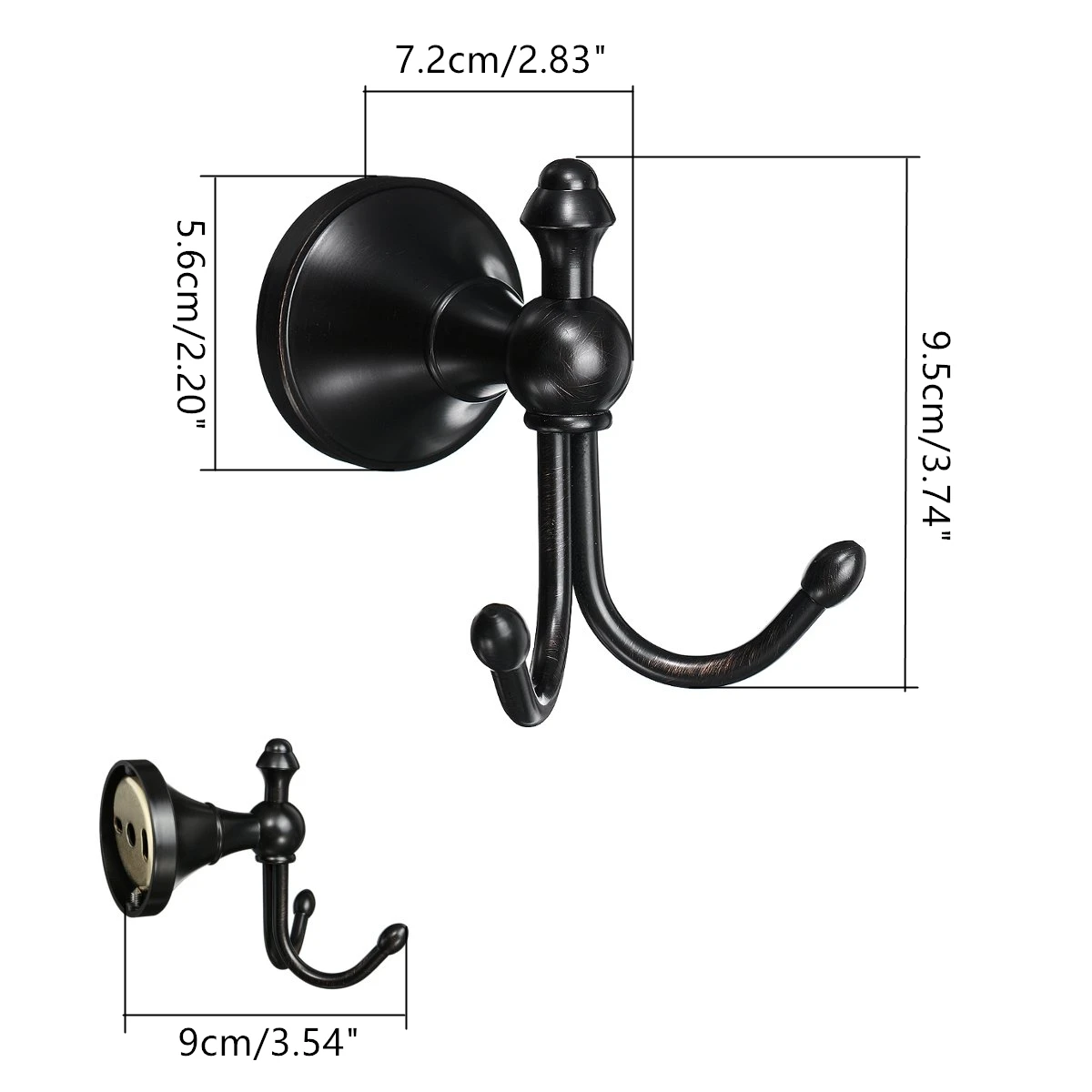 Bathroom Accessories 8 Types Brass Wall Mounted Towel Racks Bar Ring Metal Storage Holder Rack Shelf Bathroom Organizer Black - Цвет: Clothes Holder