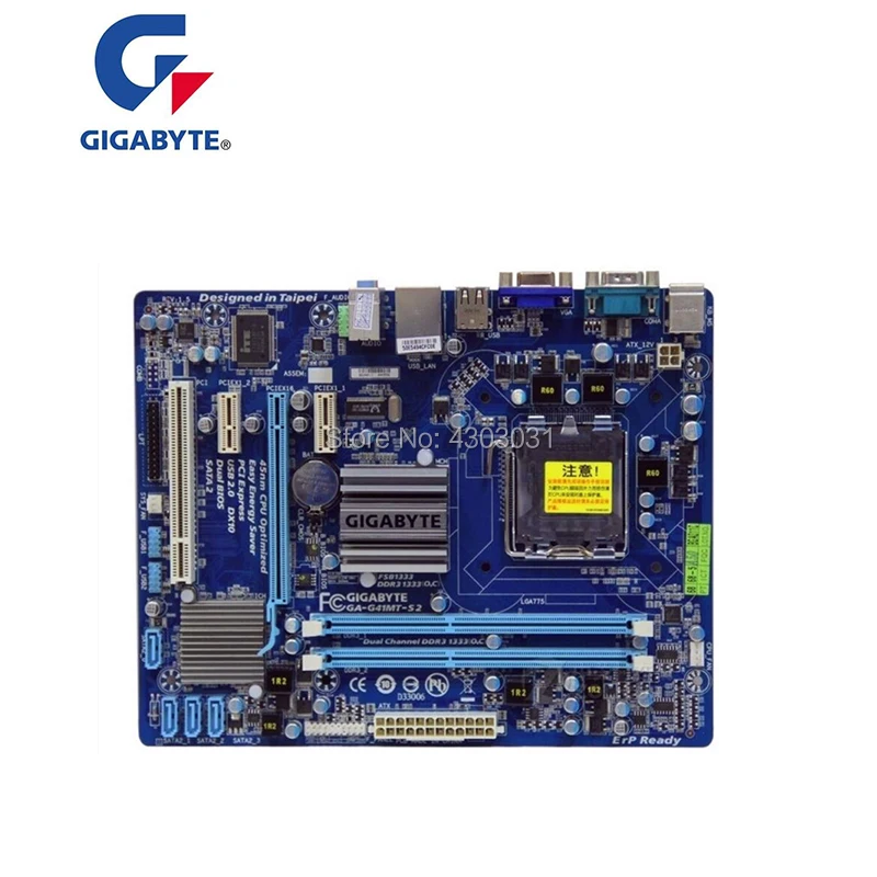 Материнская плата для Gigabyte оригинальная б/у настольного ПК с сокетом LGA 775 DDR3 Micro ATX