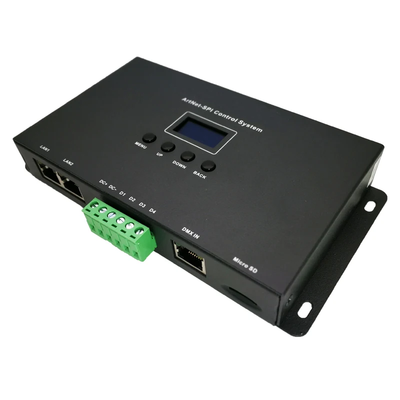 US $185.99 New Artnet To SPI Signal Converter Pixel Controller DC524V SPITTL Digital Output Driving 680 Dots 4 Universe DMX512 Interface