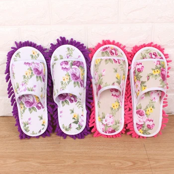 

Women Dust Mop Slippers Socks Microfiber Washable Soft Thick Enough Separable Cleaning Pad Type House Slippers Bedroom Shoes