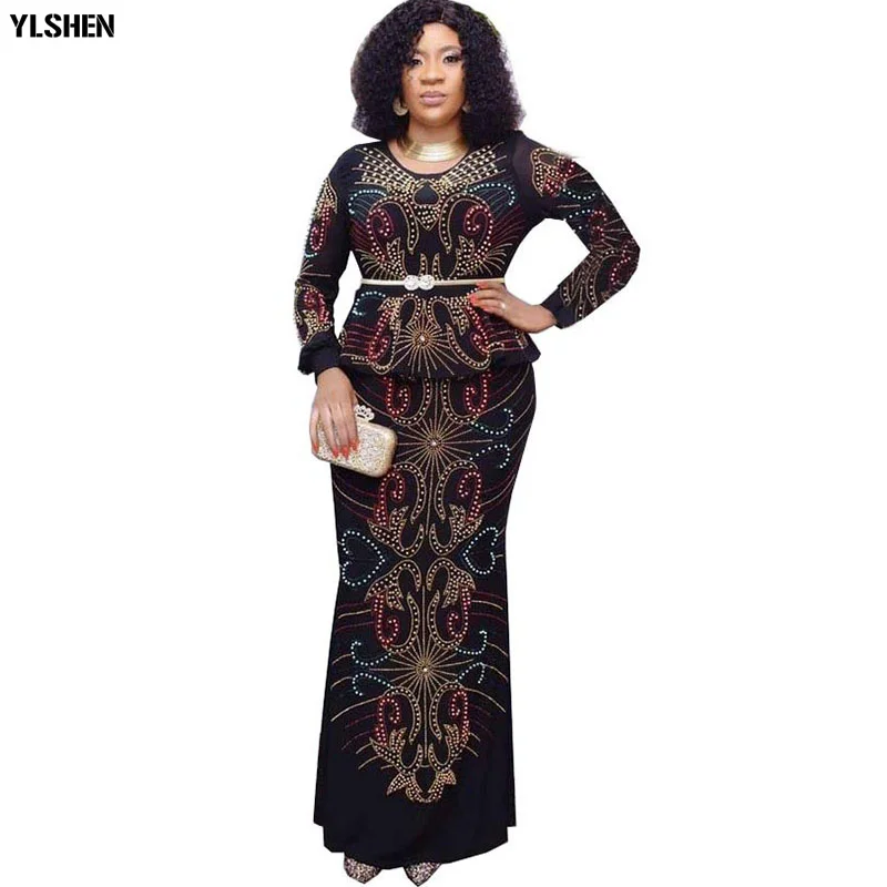 Christmas Bodycon Dress African Dresses For Women Dashiki Long Sleeve ...