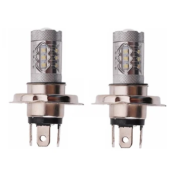 

A Pair Of H4 16Smd 80W 6500K -7000K Led Car Bulb Led Car Front Fog Lamp Head Light Lamp Dc12-24V - White Light