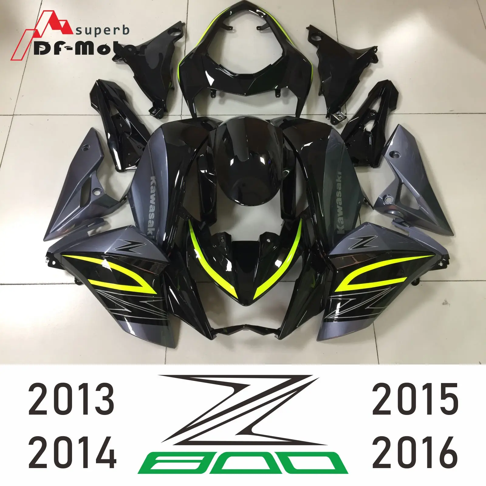 Полный Высокое качество ABS инъекции пластмассы обтекатели комплект для Kawasaki Z800 2013- 13 14 15 16 заказной глянец Черный Зеленый - Цвет: Picture shown 5