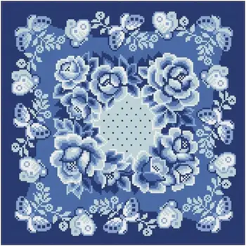 

Blue porcelain rose patterns Counted Cross Stitch 11CT 14CT 18CT DIY Cross Stitch Kits Embroidery Needlework Sets home decor