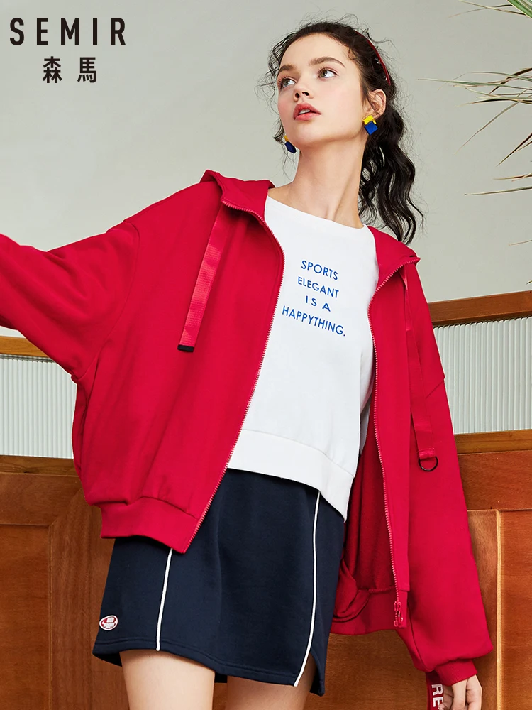 SEMIR Женская Весенняя куртка 2020 Новая модная кардиган с капюшоном свободная